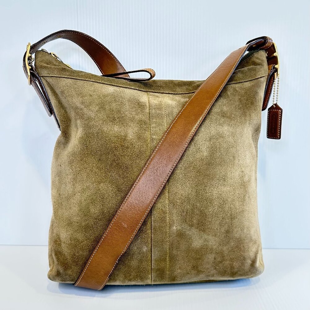 Vintage Coach Legacy Convertible Crossbody Hobo 9324 Olive Suede Y2K